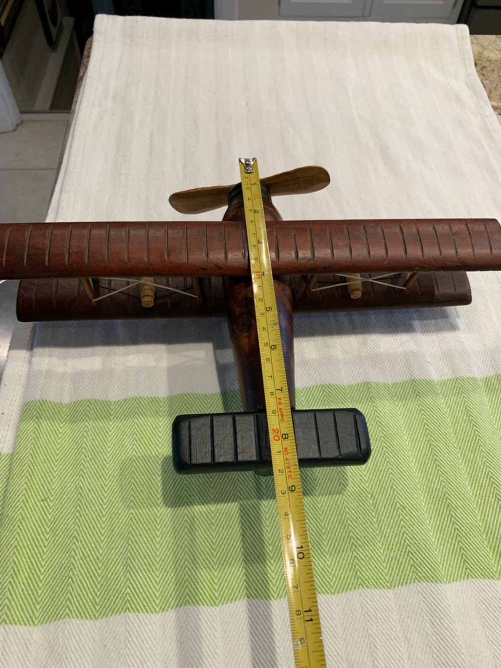 Vintage Wooden Biplane Model - Picture 6 of 6